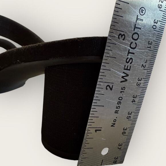 Journee Collection Fabric Double Strap Block Heel Slip On Sandals Size 10 Black - Picture 12 of 12